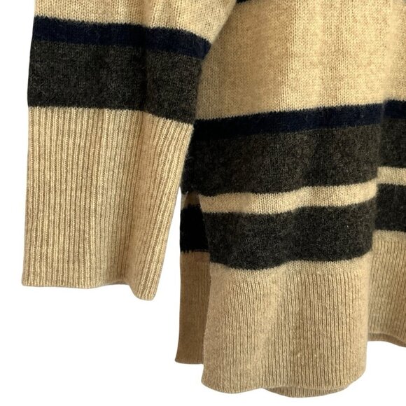 Halogen Womens 100% Cashmere Multicolor Striped Crew Neck Sweater M P Preppy - Picture 7 of 11
